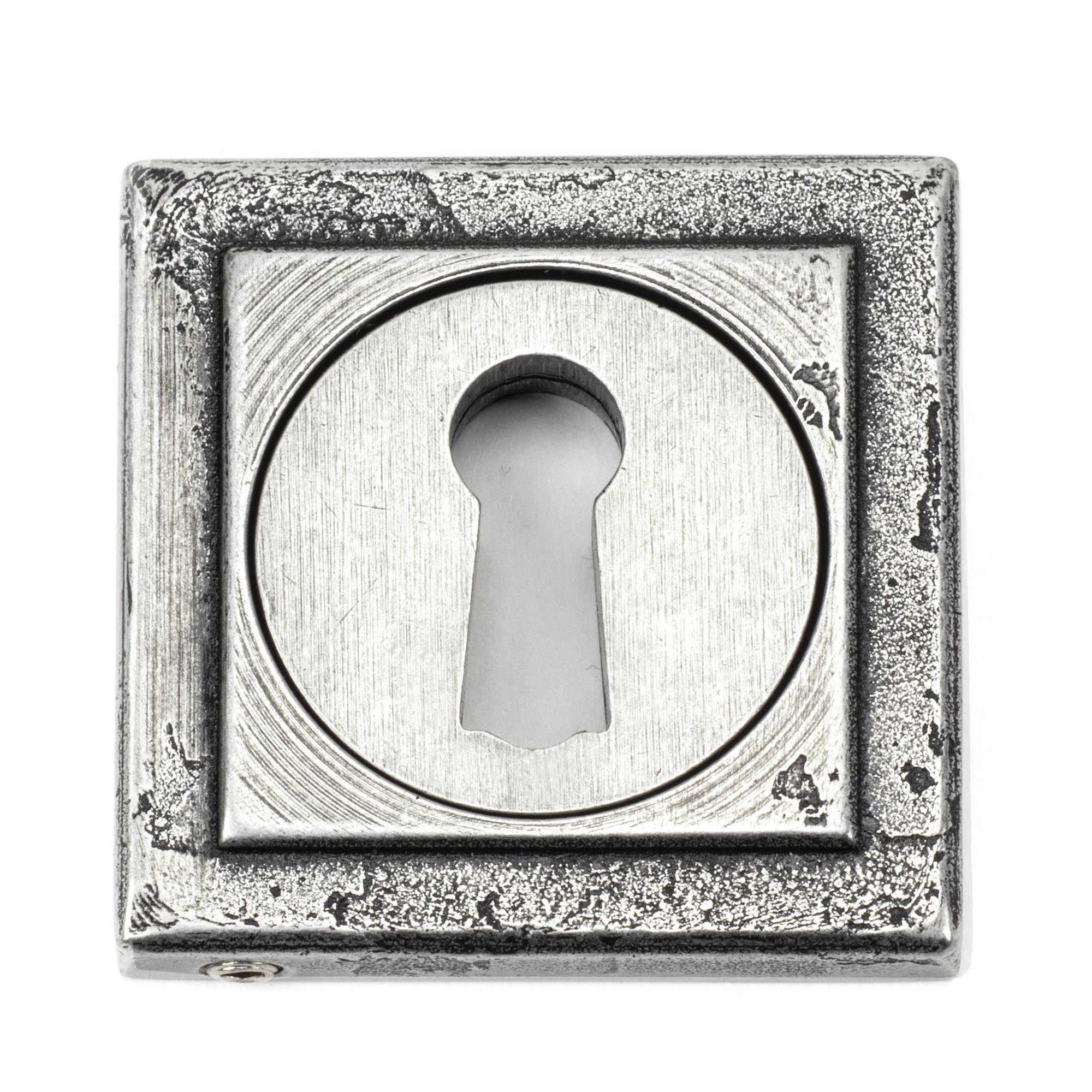 Pewter Round Escutcheon (Square) | From The Anvil - Escutcheons - From The Anvil - Yester Home