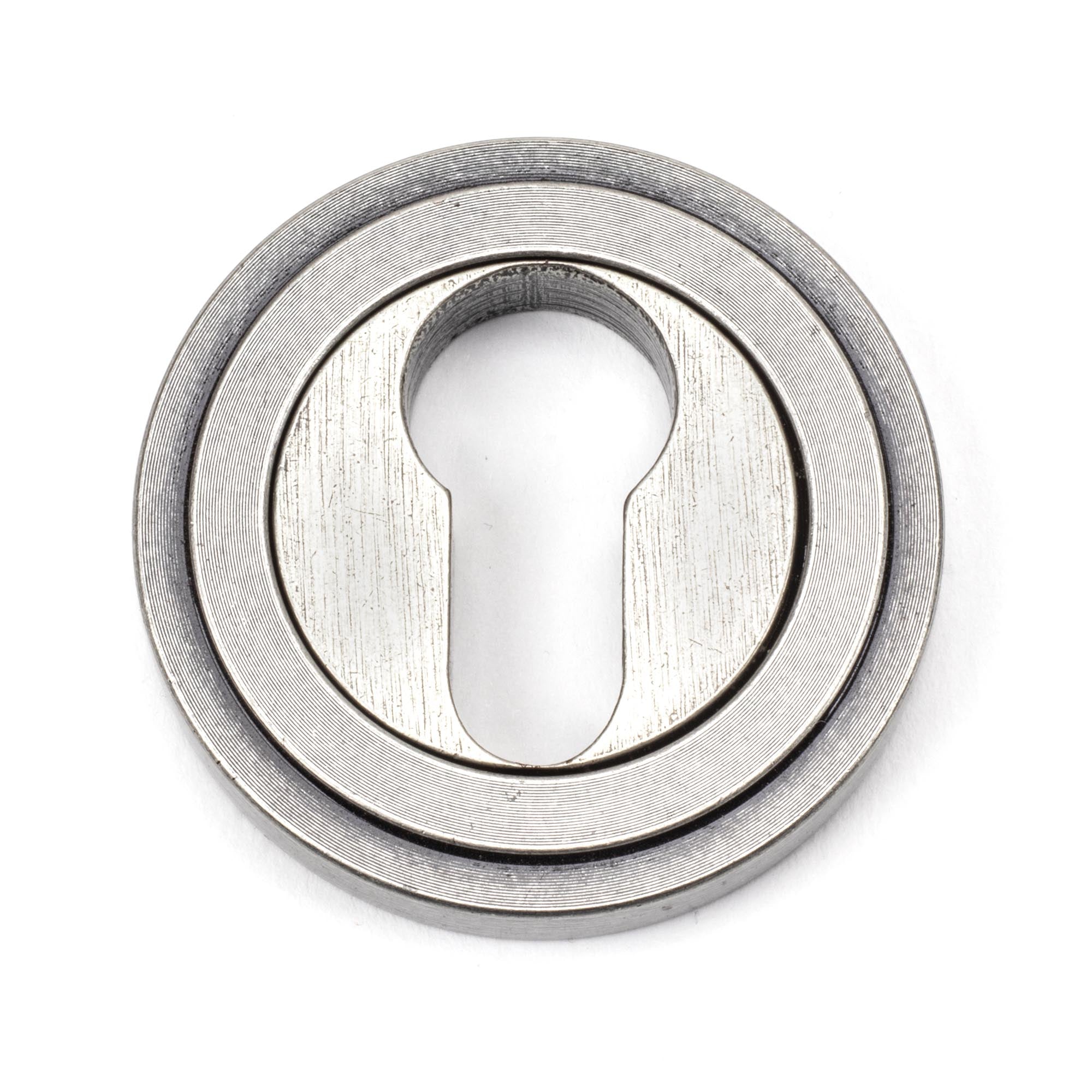 Pewter Round Euro Escutcheon (Art Deco) | From The Anvil - Euro Escutcheons - From The Anvil - Yester Home