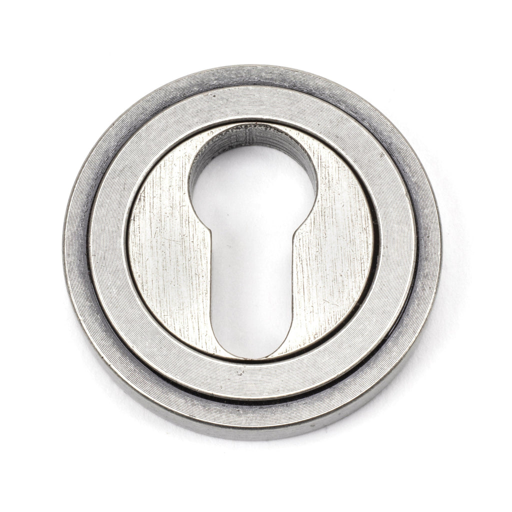 Pewter Round Euro Escutcheon (Art Deco) | From The Anvil-Euro Escutcheons-Yester Home