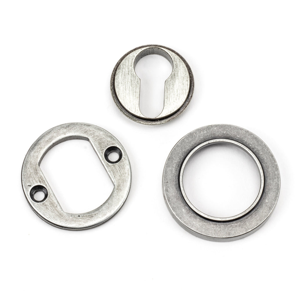 Pewter Round Euro Escutcheon (Plain) | From The Anvil-Euro Escutcheons-Yester Home