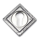 Pewter Round Euro Escutcheon (Square) | From The Anvil-Euro Escutcheons-Yester Home