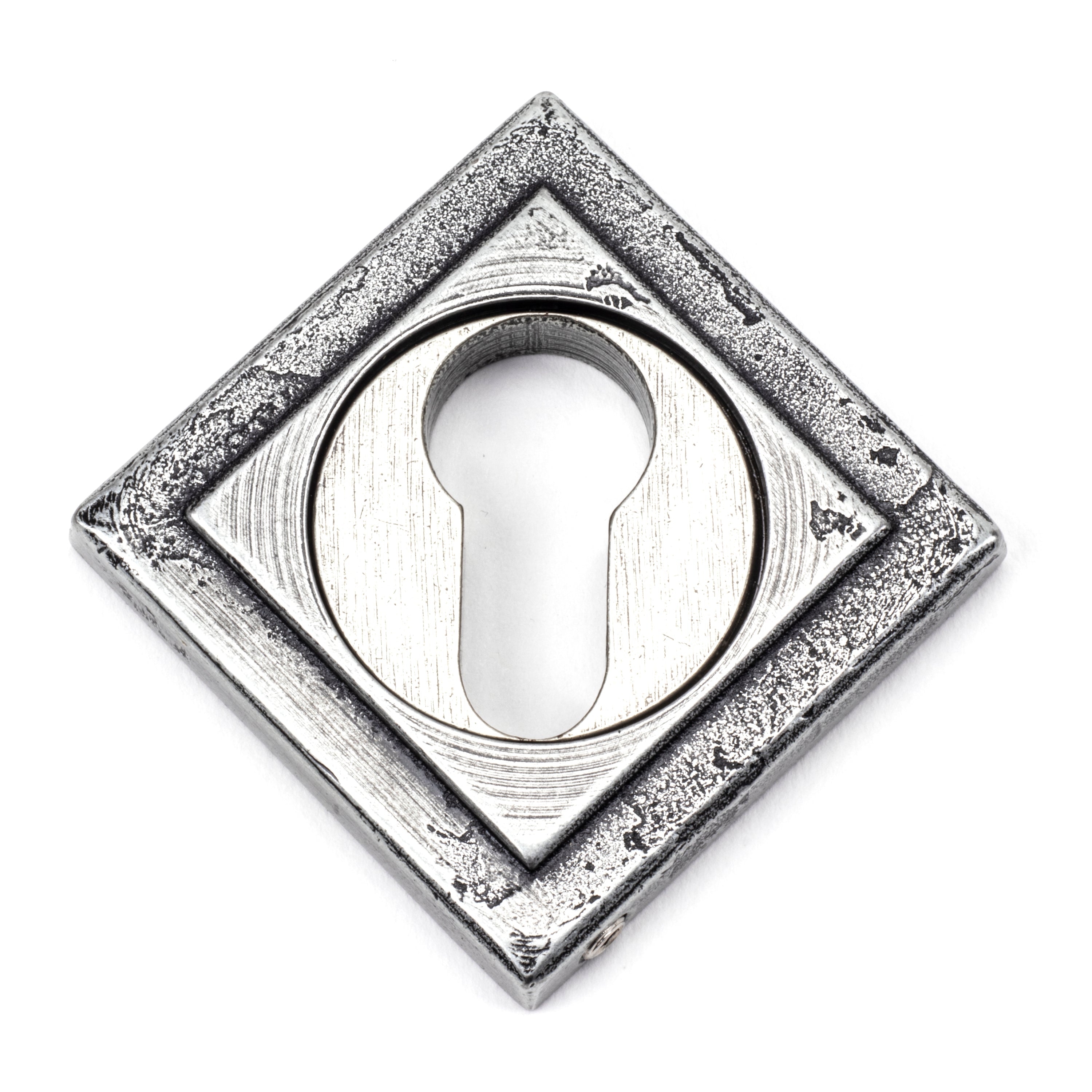 Pewter Round Euro Escutcheon (Square) | From The Anvil-Euro Escutcheons-Yester Home