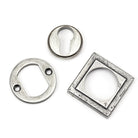 Pewter Round Euro Escutcheon (Square) | From The Anvil-Euro Escutcheons-Yester Home