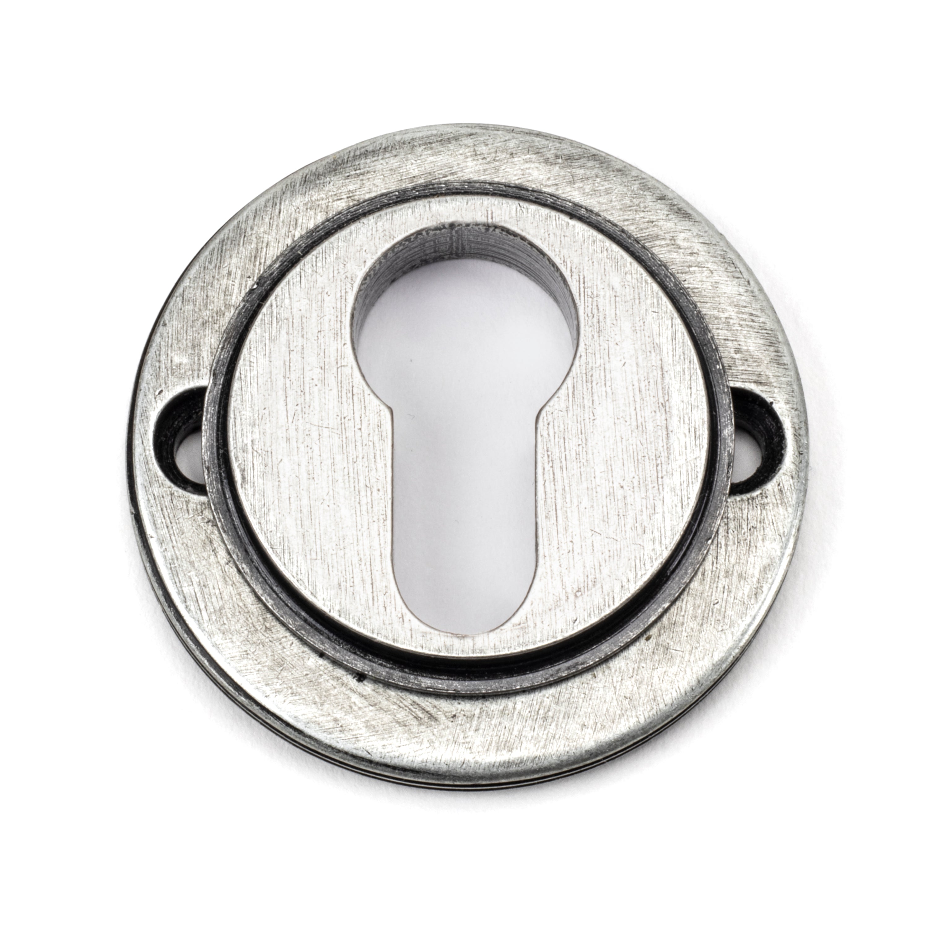 Pewter Round Euro Escutcheon (Square) | From The Anvil-Euro Escutcheons-Yester Home