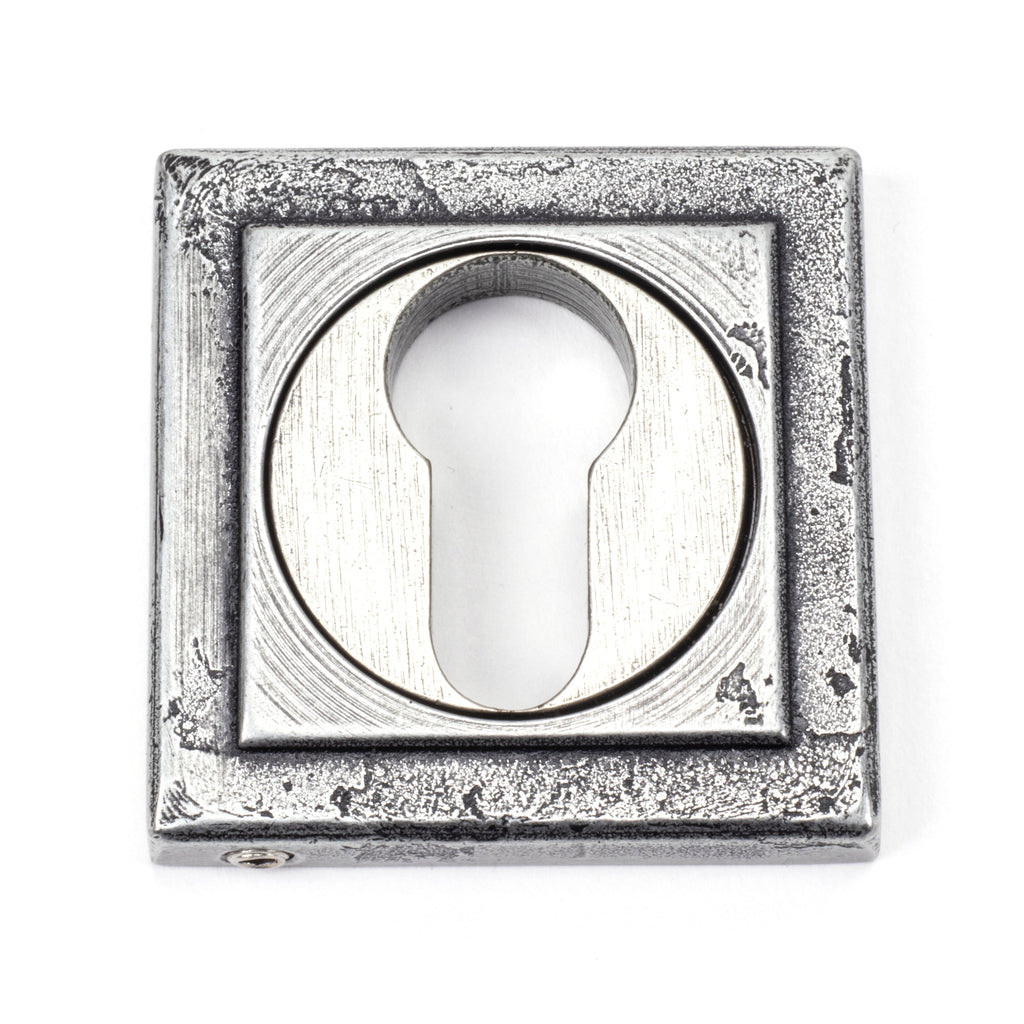 Pewter Round Euro Escutcheon (Square) | From The Anvil-Euro Escutcheons-Yester Home