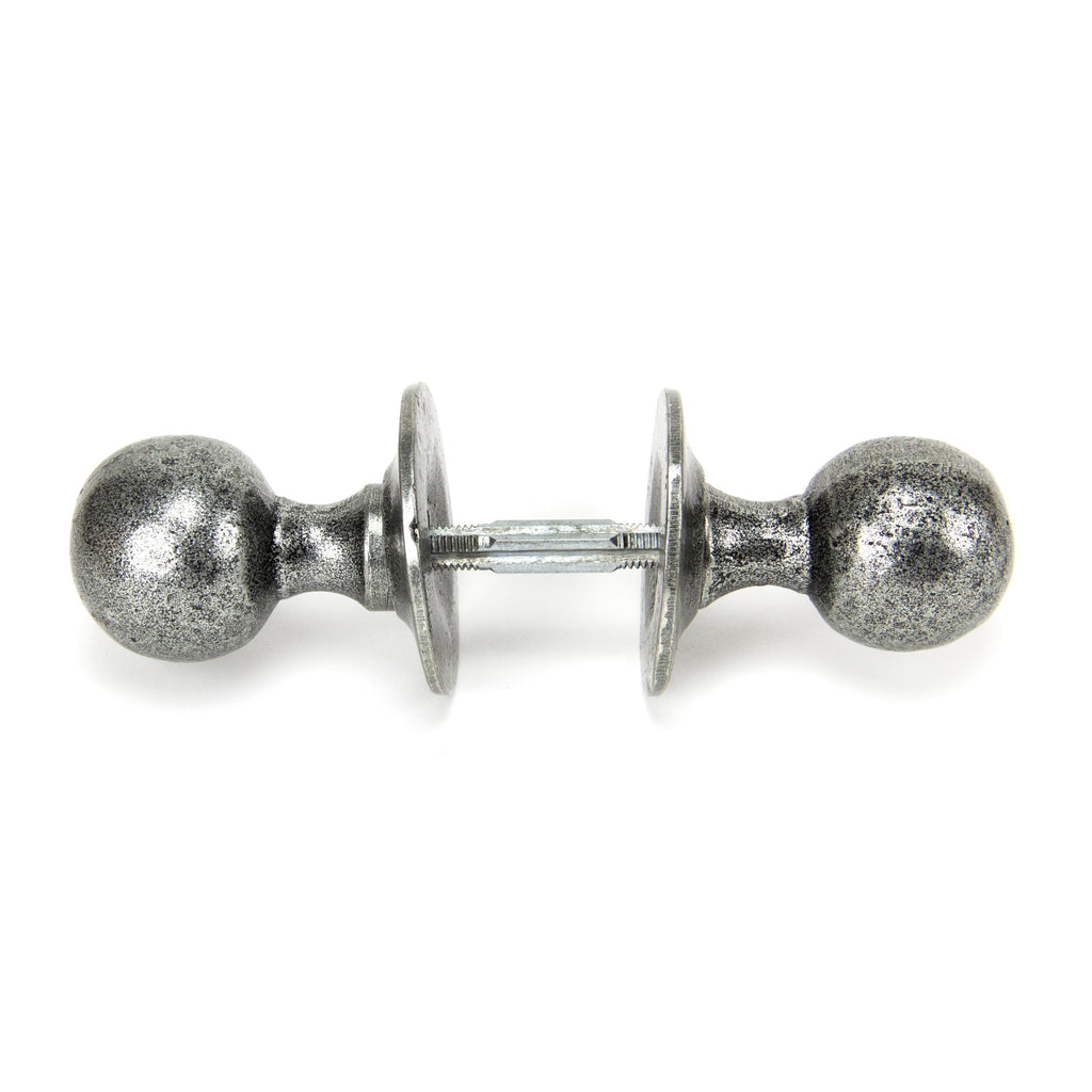 Pewter Round Mortice/Rim Knob Set | From The Anvil-Mortice Knobs-Yester Home