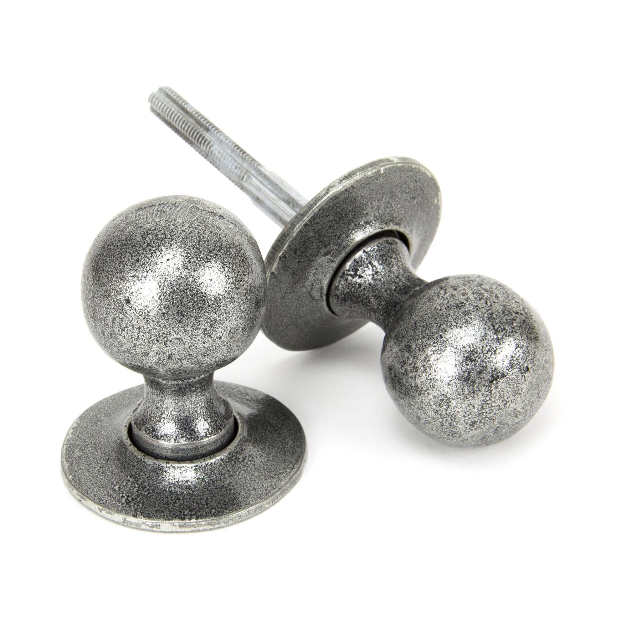 Pewter Round Mortice/Rim Knob Set | From The Anvil - Mortice Knobs - From The Anvil - Yester Home