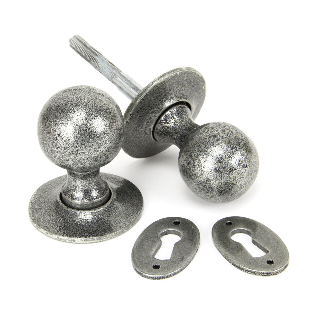 Pewter Round Mortice/Rim Knob Set | From The Anvil