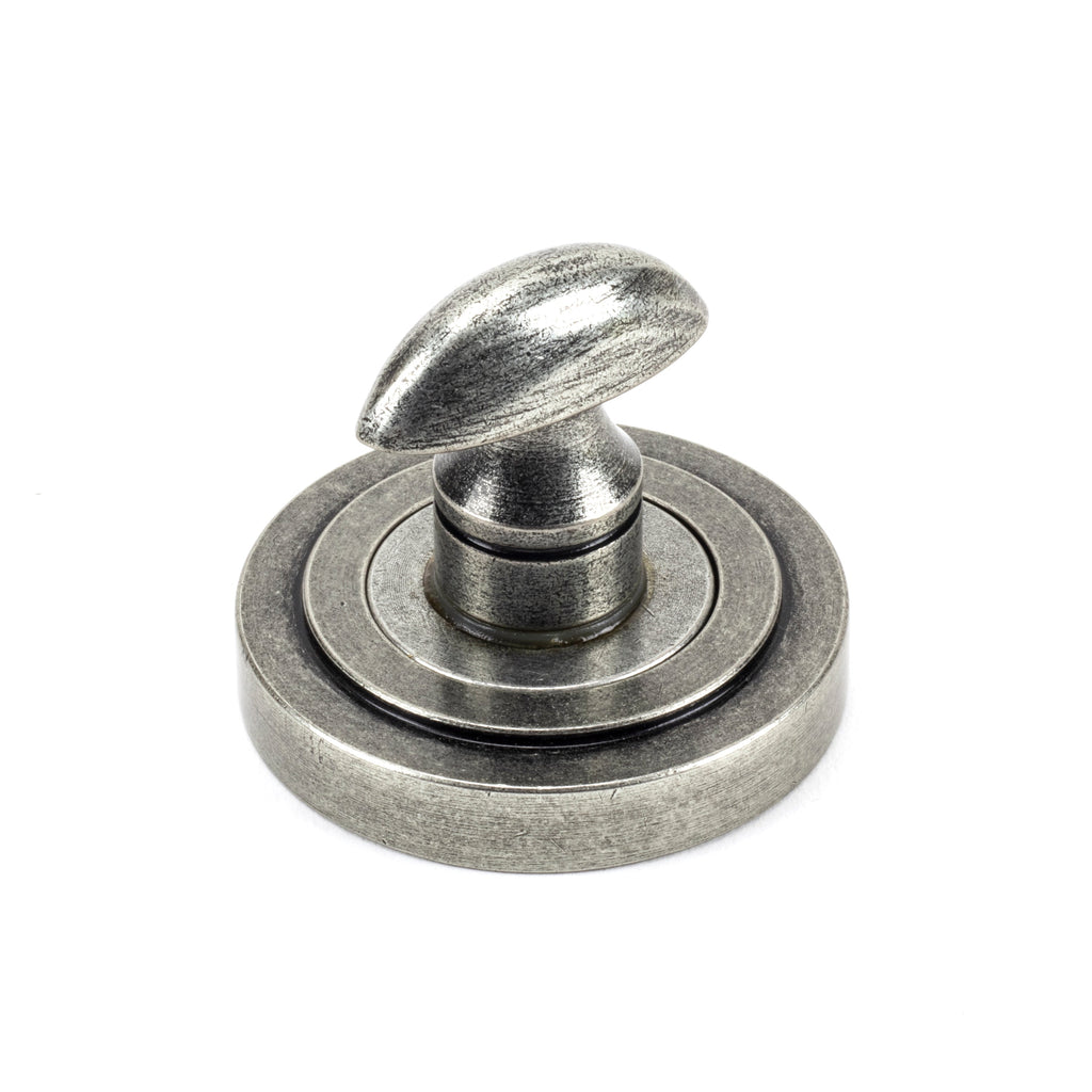 Pewter Round Thumbturn Set (Art Deco) | From The Anvil-Thumbturns-Yester Home