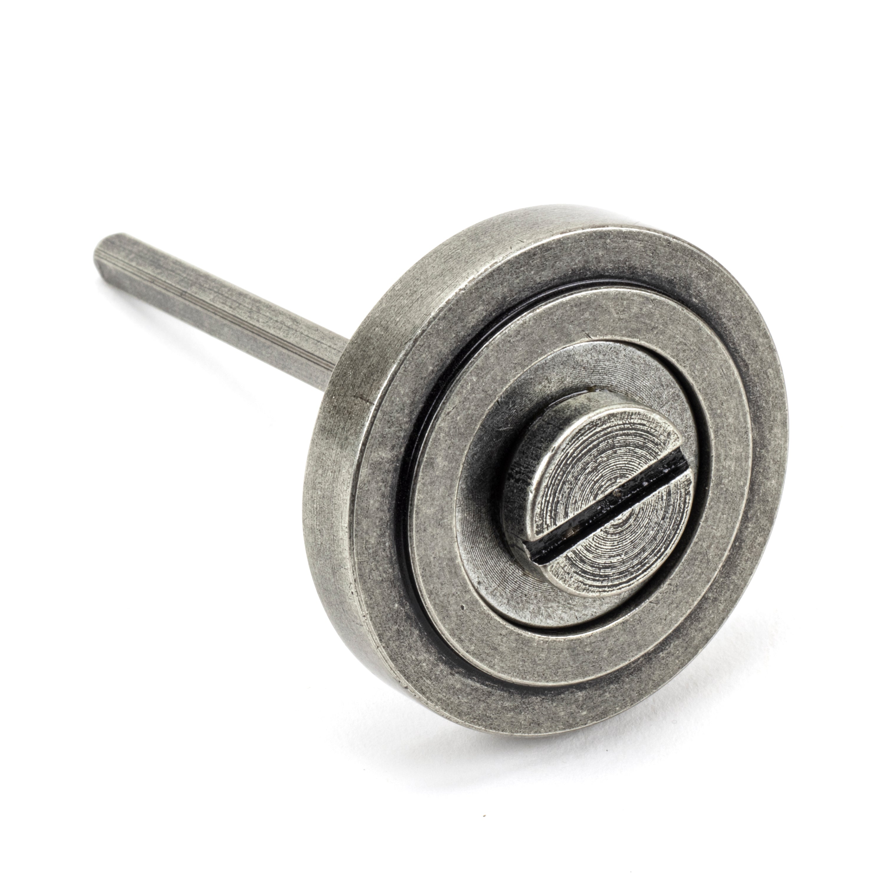 Pewter Round Thumbturn Set (Art Deco) | From The Anvil-Thumbturns-Yester Home