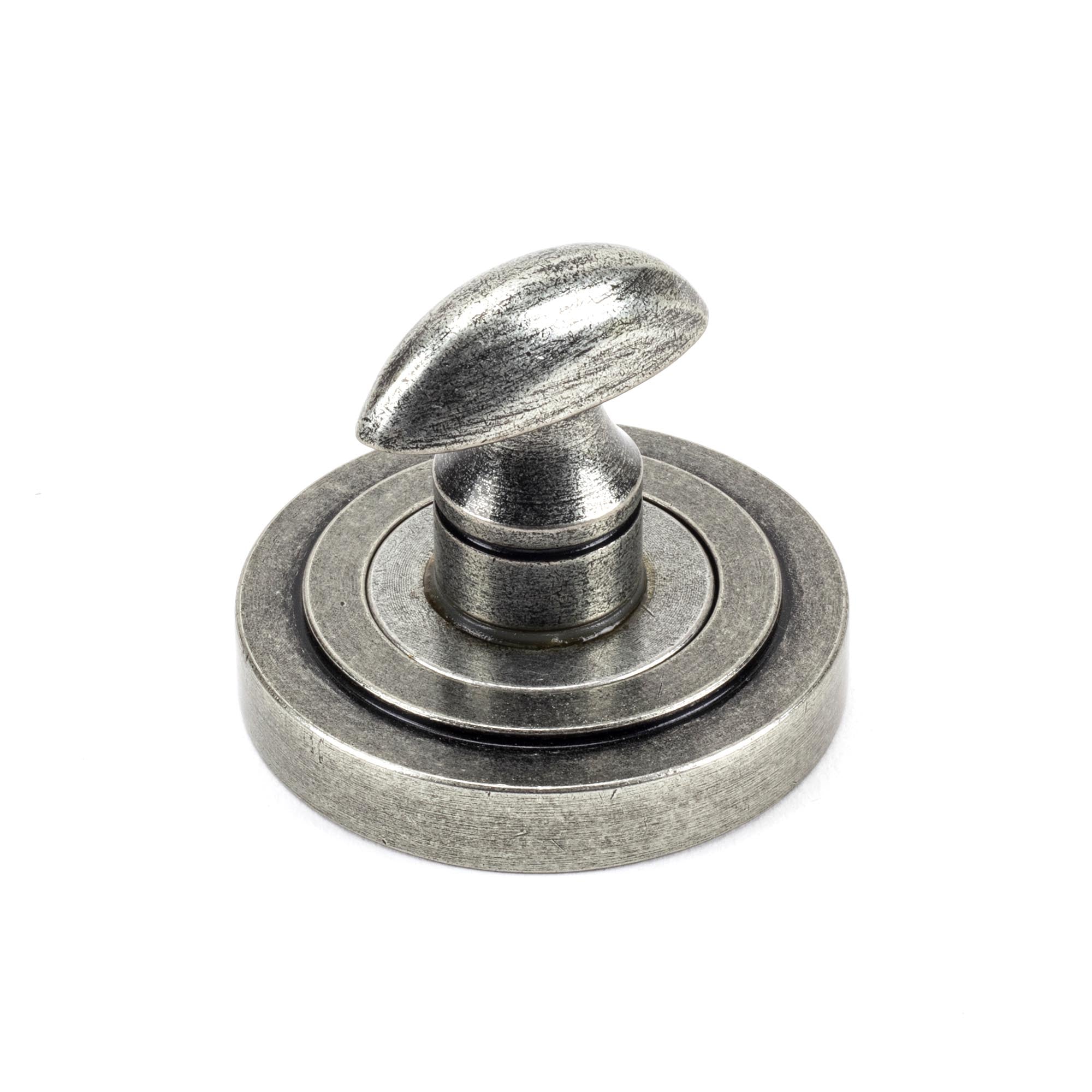 Pewter Round Thumbturn Set (Art Deco) | From The Anvil - Thumbturns - From The Anvil - Yester Home