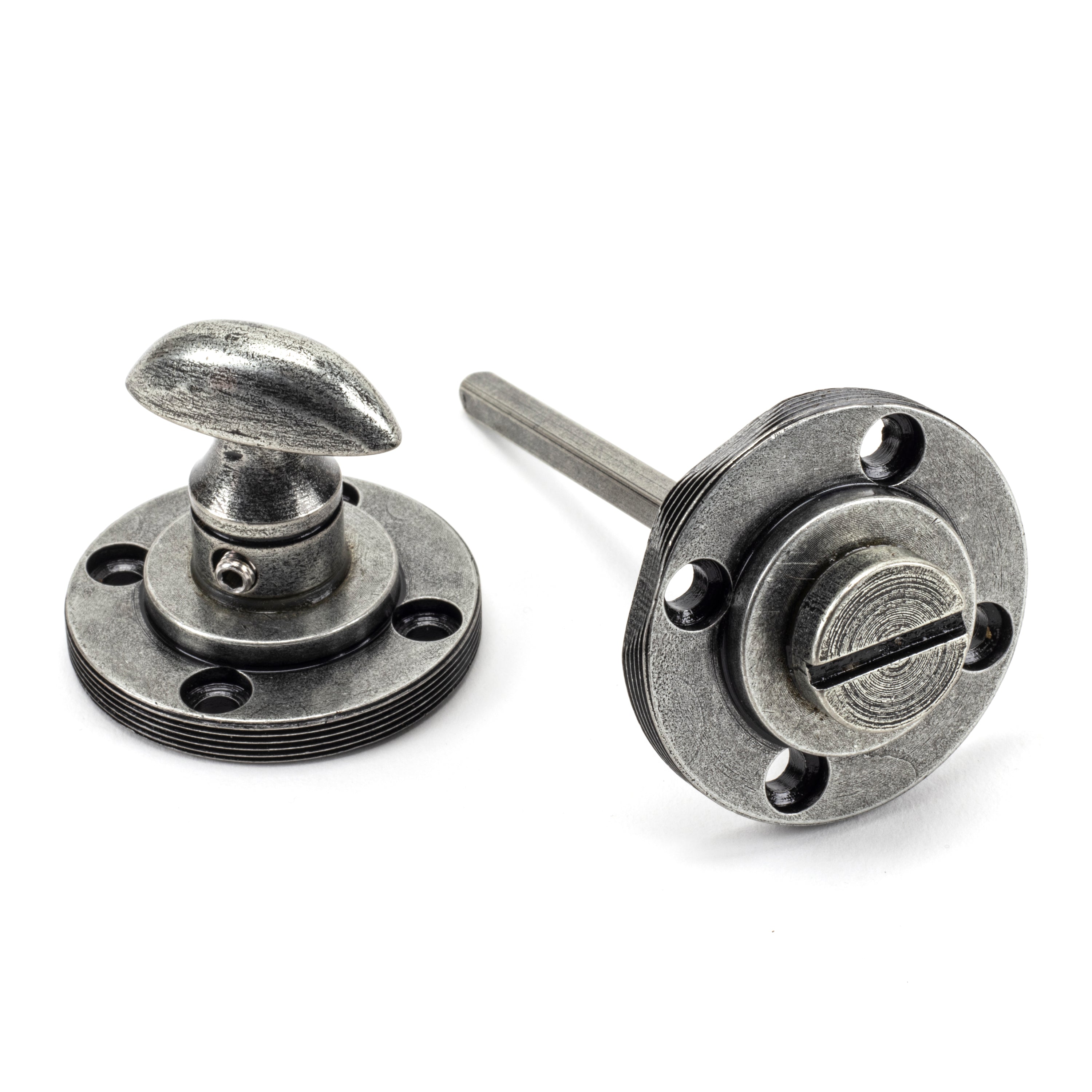 Pewter Round Thumbturn Set (Beehive) | From The Anvil-Thumbturns-Yester Home