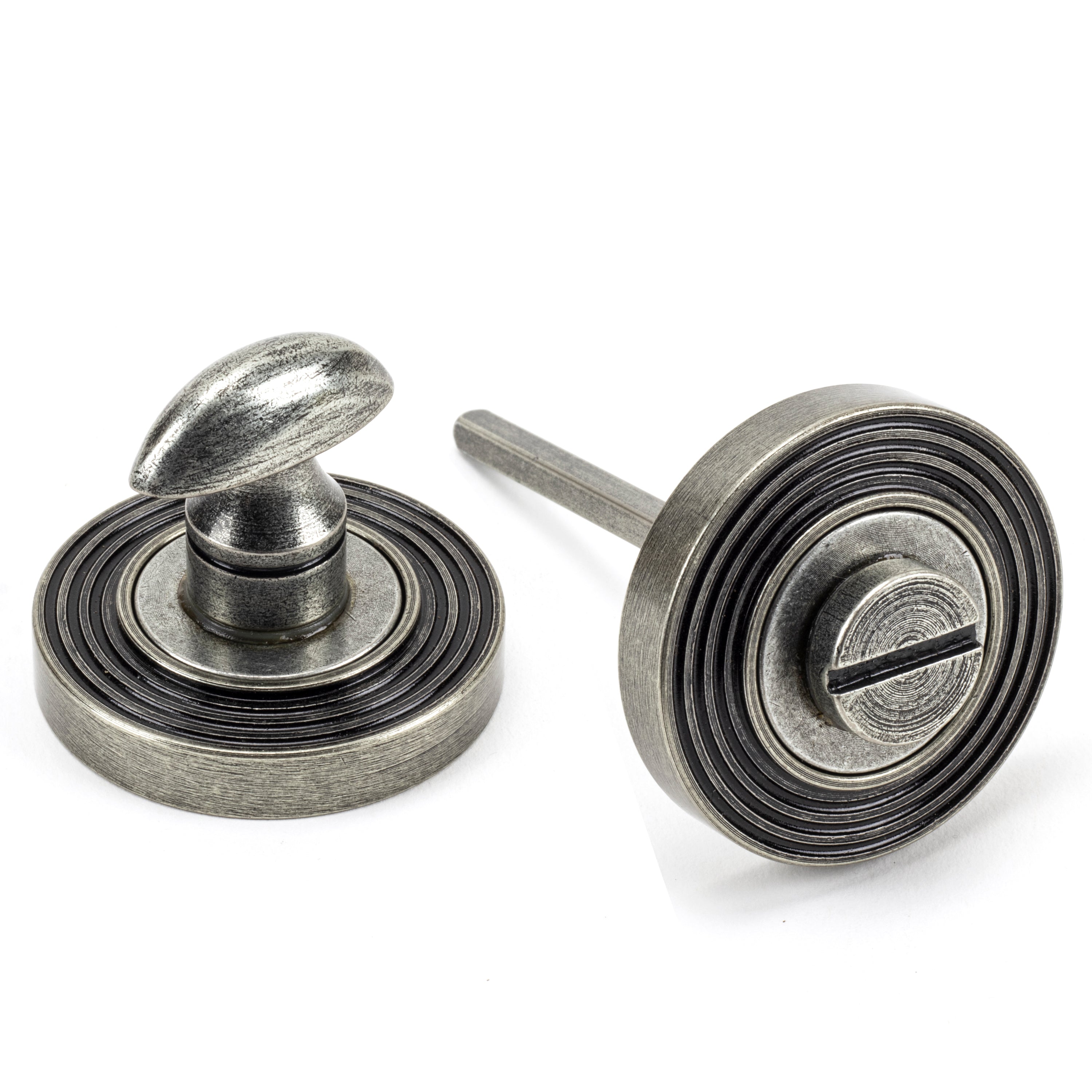 Pewter Round Thumbturn Set (Beehive) | From The Anvil-Thumbturns-Yester Home