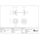 Pewter Round Thumbturn Set (Plain) | From The Anvil-Thumbturns-Yester Home