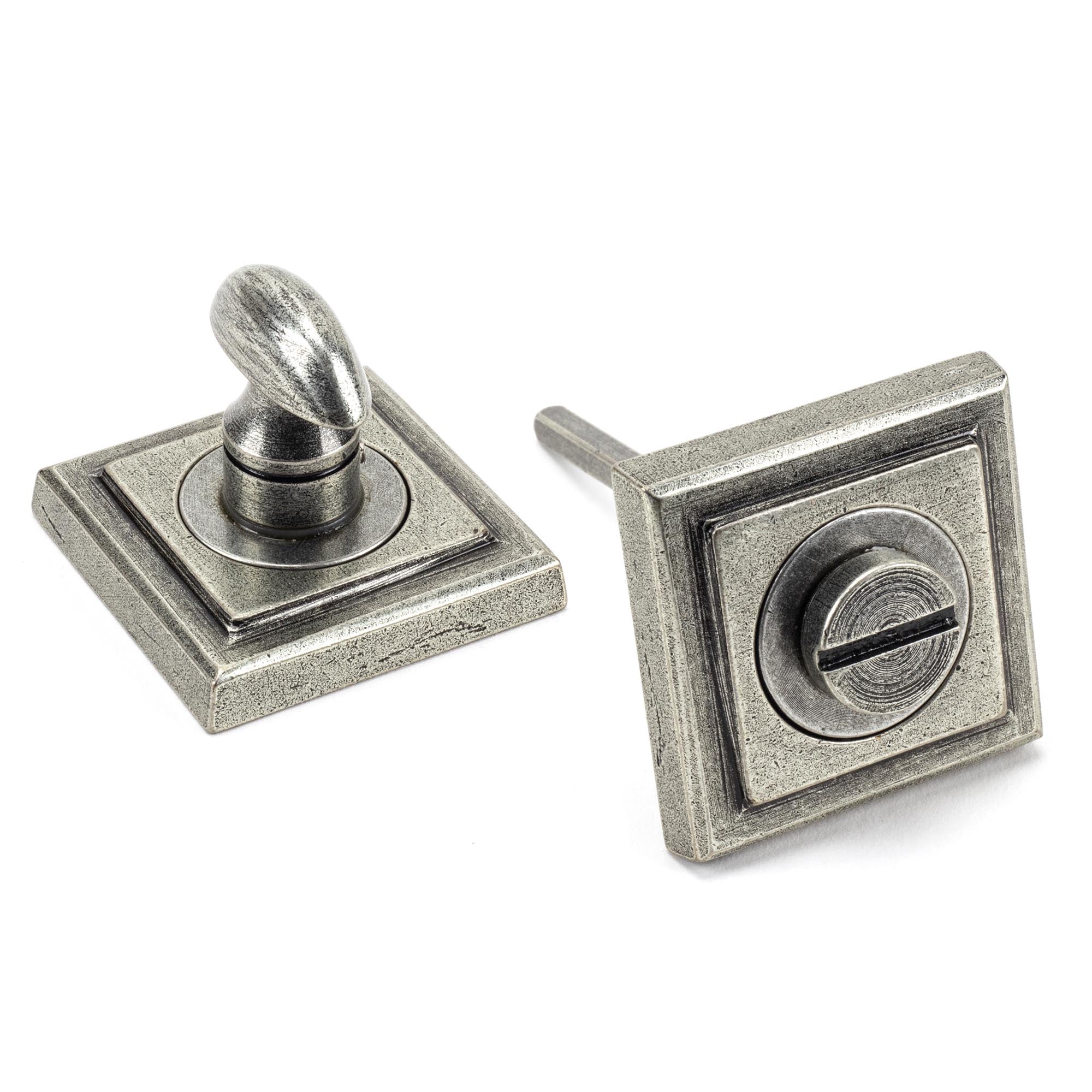 Pewter Round Thumbturn Set (Square) | From The Anvil - Thumbturns - From The Anvil - Yester Home