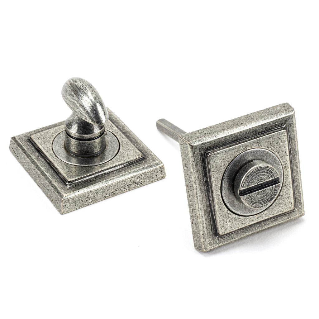 Pewter Round Thumbturn Set (Square) | From The Anvil-Thumbturns-Yester Home