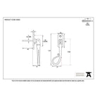 Pewter Shepherd's Crook Espag - LH | From The Anvil-Espag. Fasteners-Yester Home