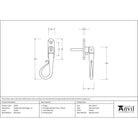 Pewter Shepherd's Crook Espag - LH | From The Anvil - Espag. Fasteners - From The Anvil - Yester Home