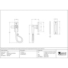 Pewter Shepherd's Crook Fastener | From The Anvil - Fasteners - From The Anvil - Yester Home