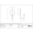 Pewter Shropshire Coat Hook | From The Anvil - Coat Hooks - From The Anvil - Yester Home