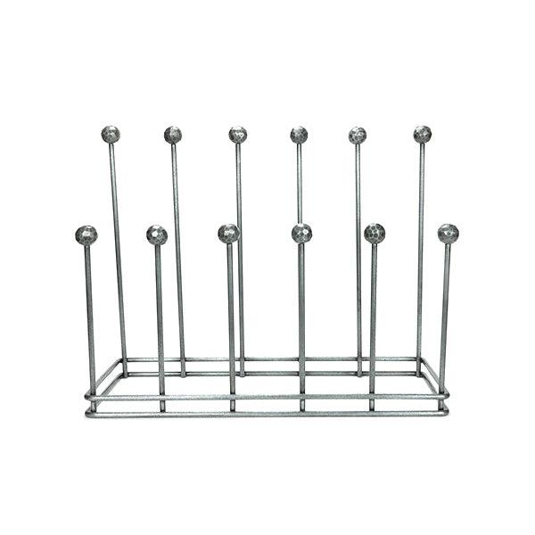 Pewter Six Pair Boot Rack | From The Anvil-Boot Stands & Racks-Yester Home
