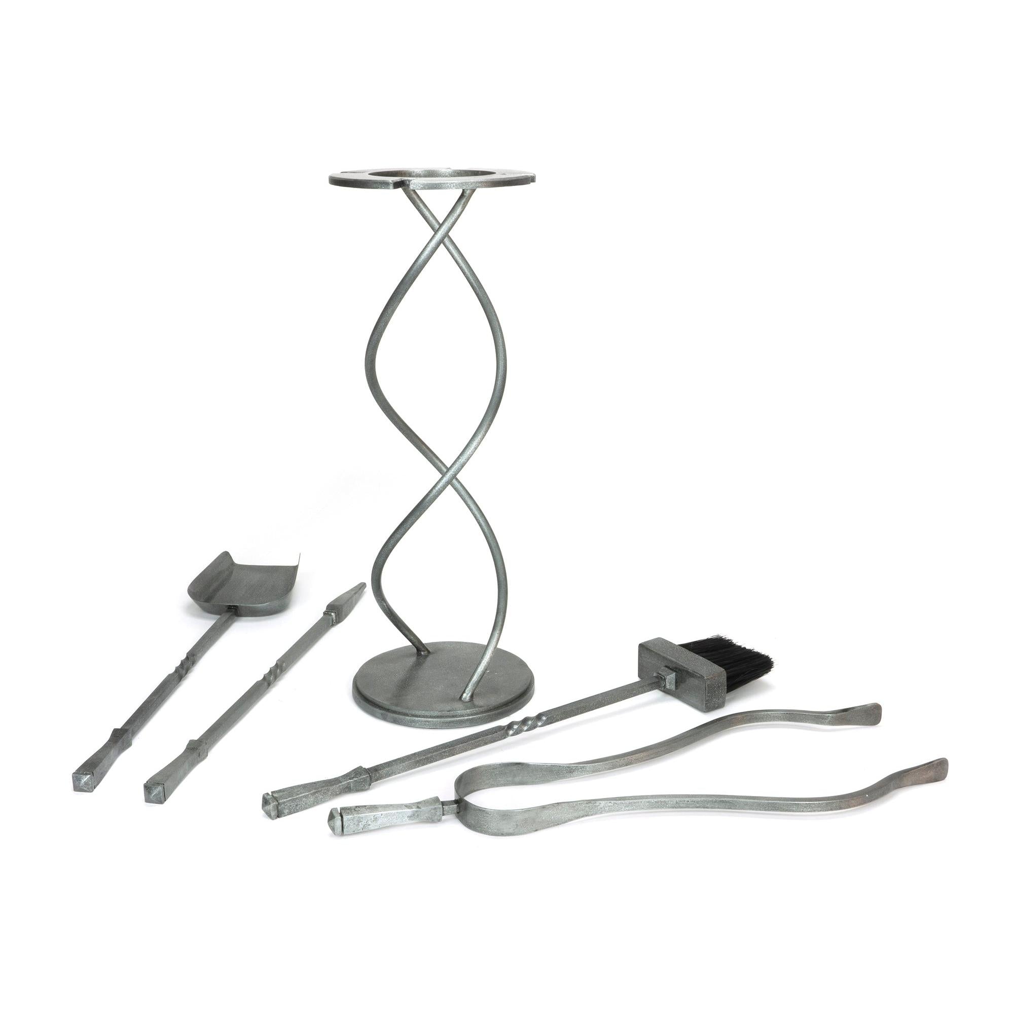 Pewter Spiral Companion Set - Avon Tools | From The Anvil - Fire Companion Set - From The Anvil - Yester Home