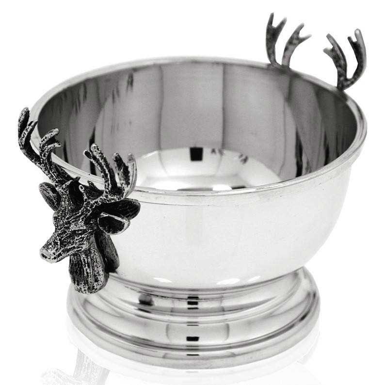 Pewter Stag Nut Bowl-Nut Bowls-Yester Home