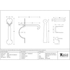Pewter XL Medium Bean Thumblatch | From The Anvil - Thumblatches - From The Anvil - Yester Home