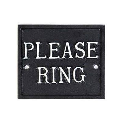 Please Ring Square Sign-Front Door Signs-Yester Home