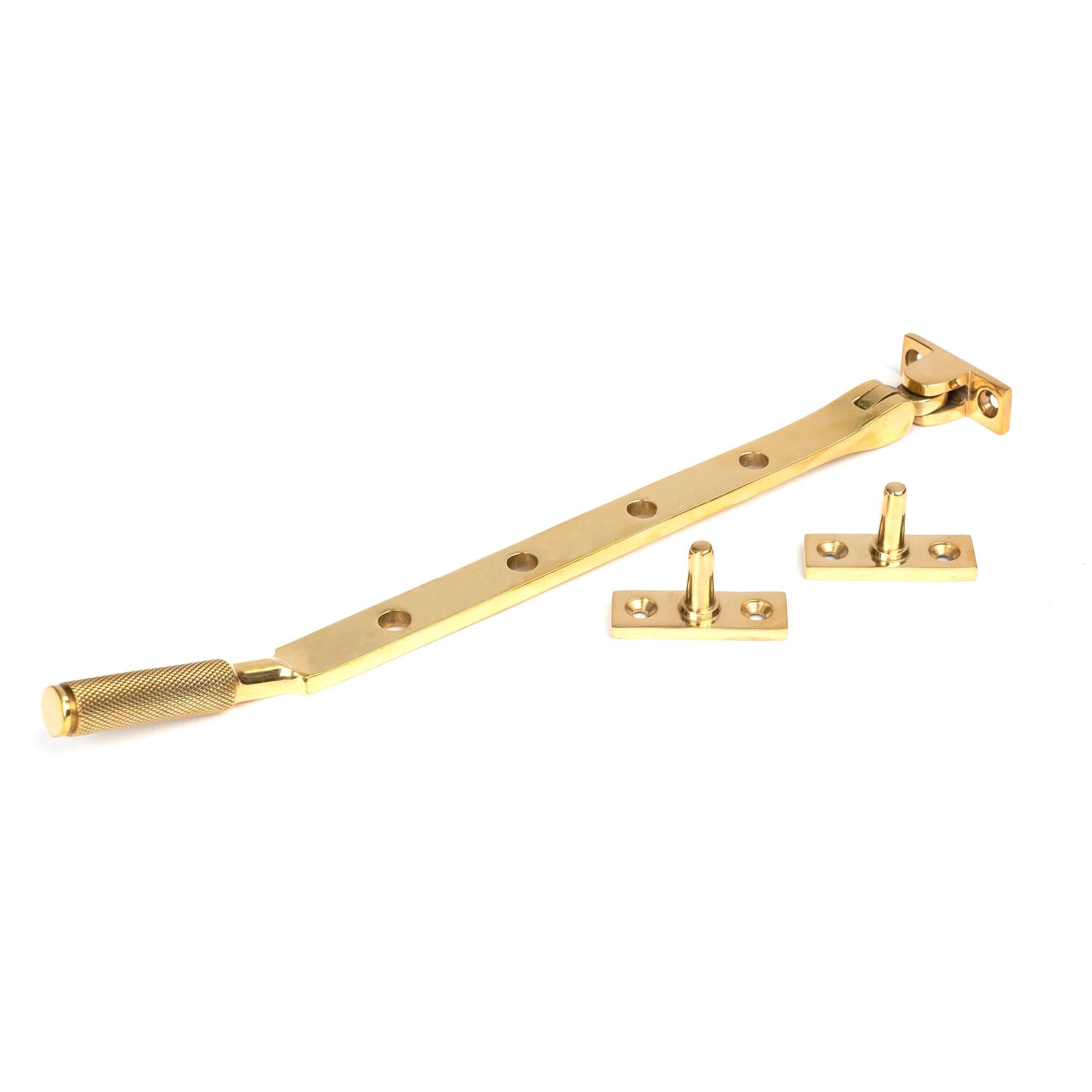 Polished Brass 10" Brompton Stay | From The Anvil - Stays - From The Anvil - Yester Home