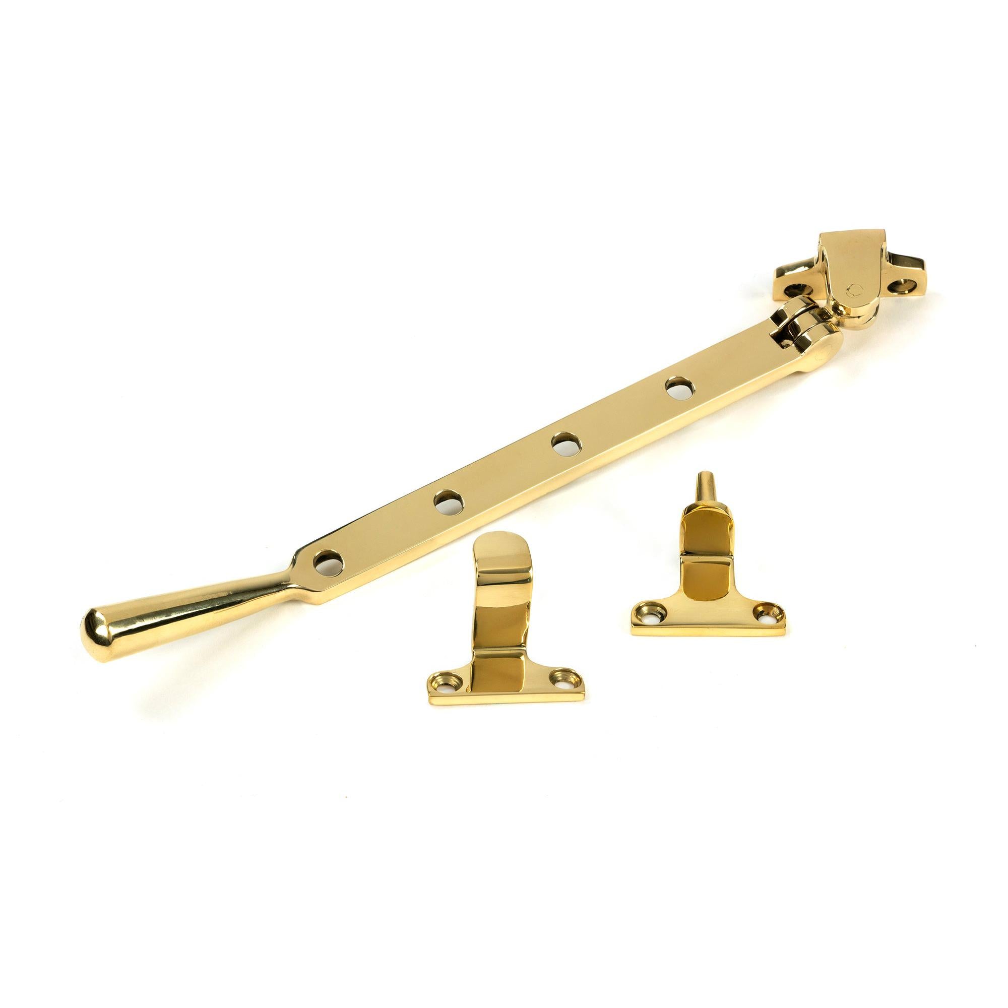 Polished Brass 10" Newbury Stay (Steel Window) - Stays - From The Anvil - Yester Home