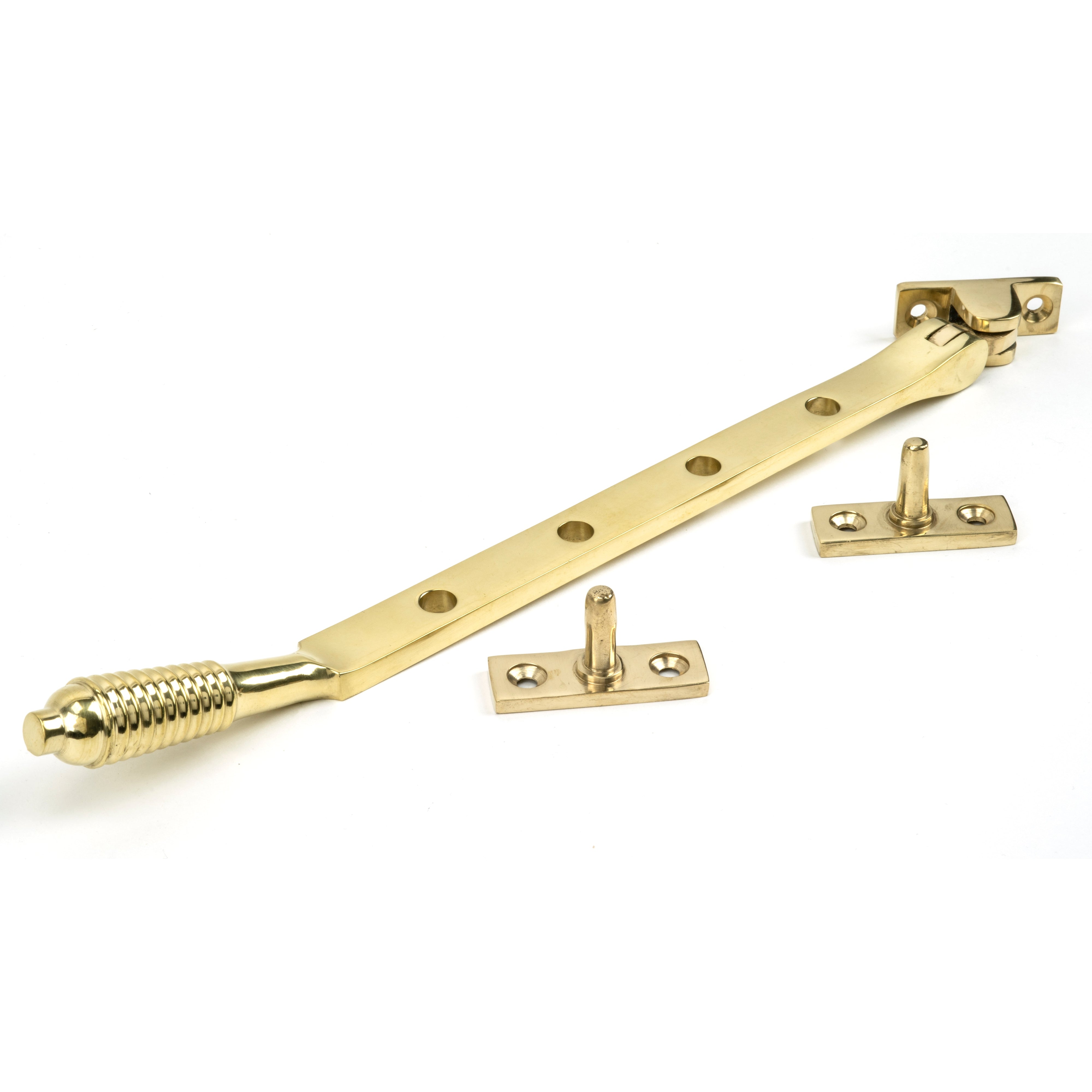 Polished Brass 10" Reeded Stay | From The Anvil-Stays-Yester Home