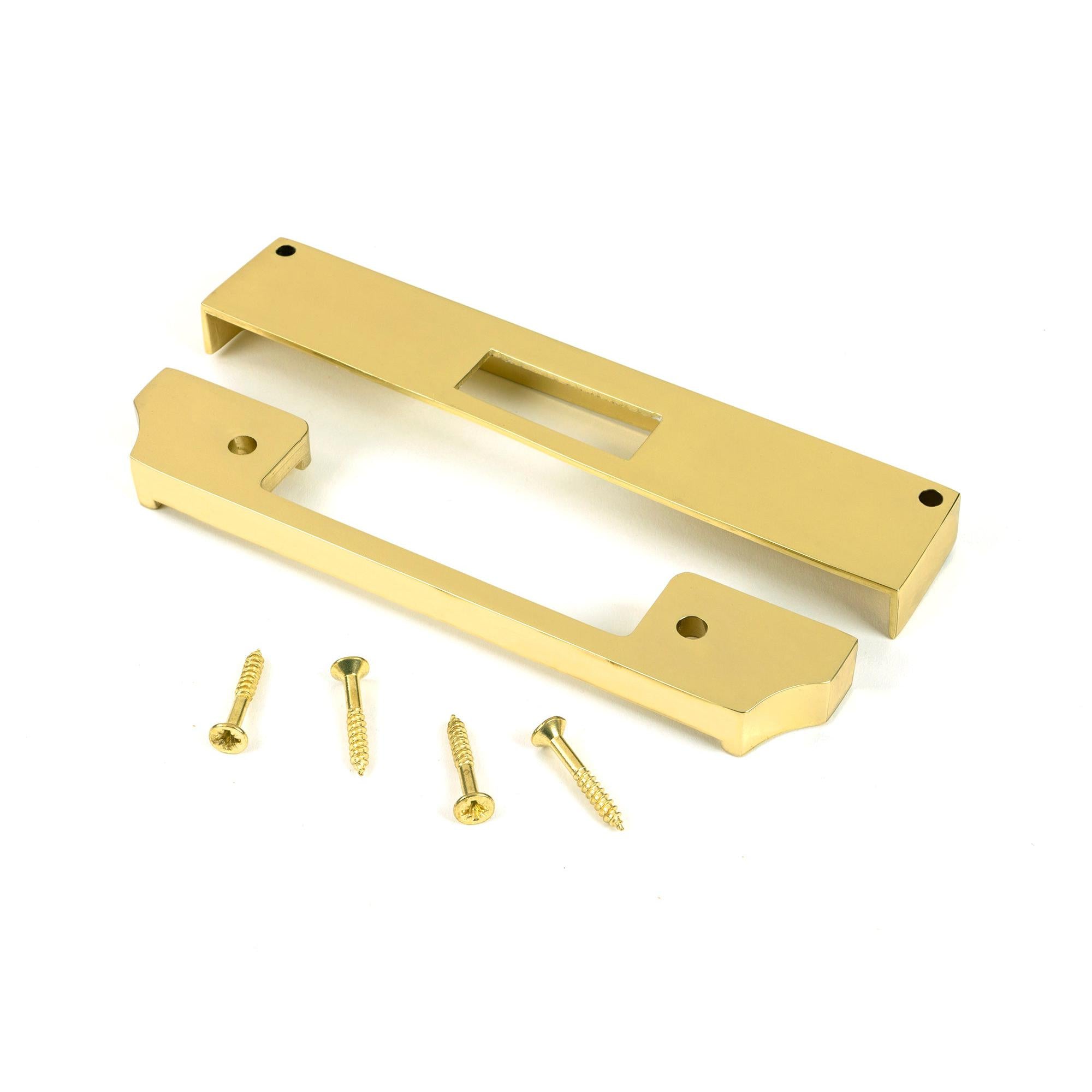 Polished Brass ½" Rebate Kit for Euro Dead Lock - Deadlocks & Deadbolts - From The Anvil - Yester Home