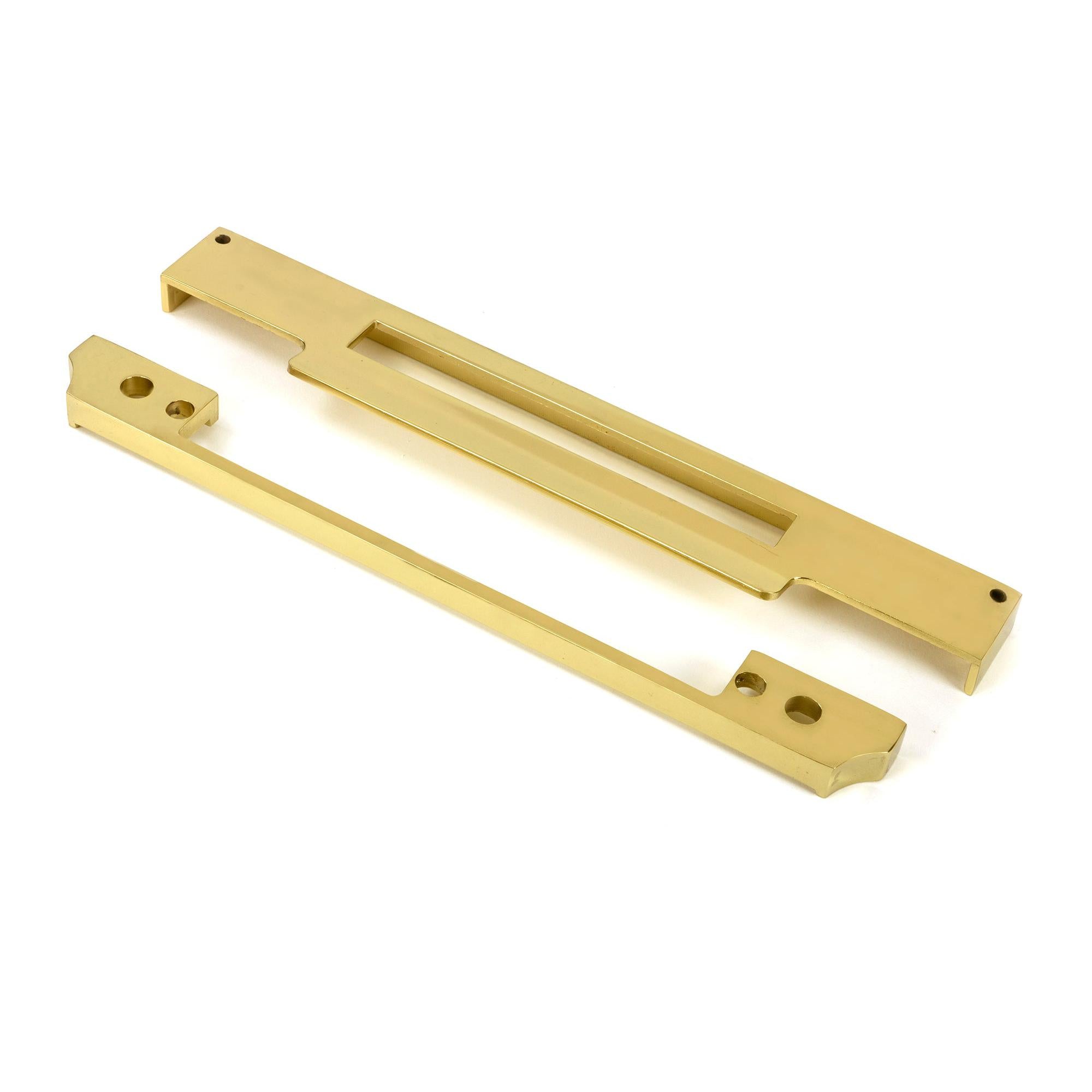Polished Brass ½" Rebate Kit for Euro Din Sash Lock - Euro Locks - From The Anvil - Yester Home