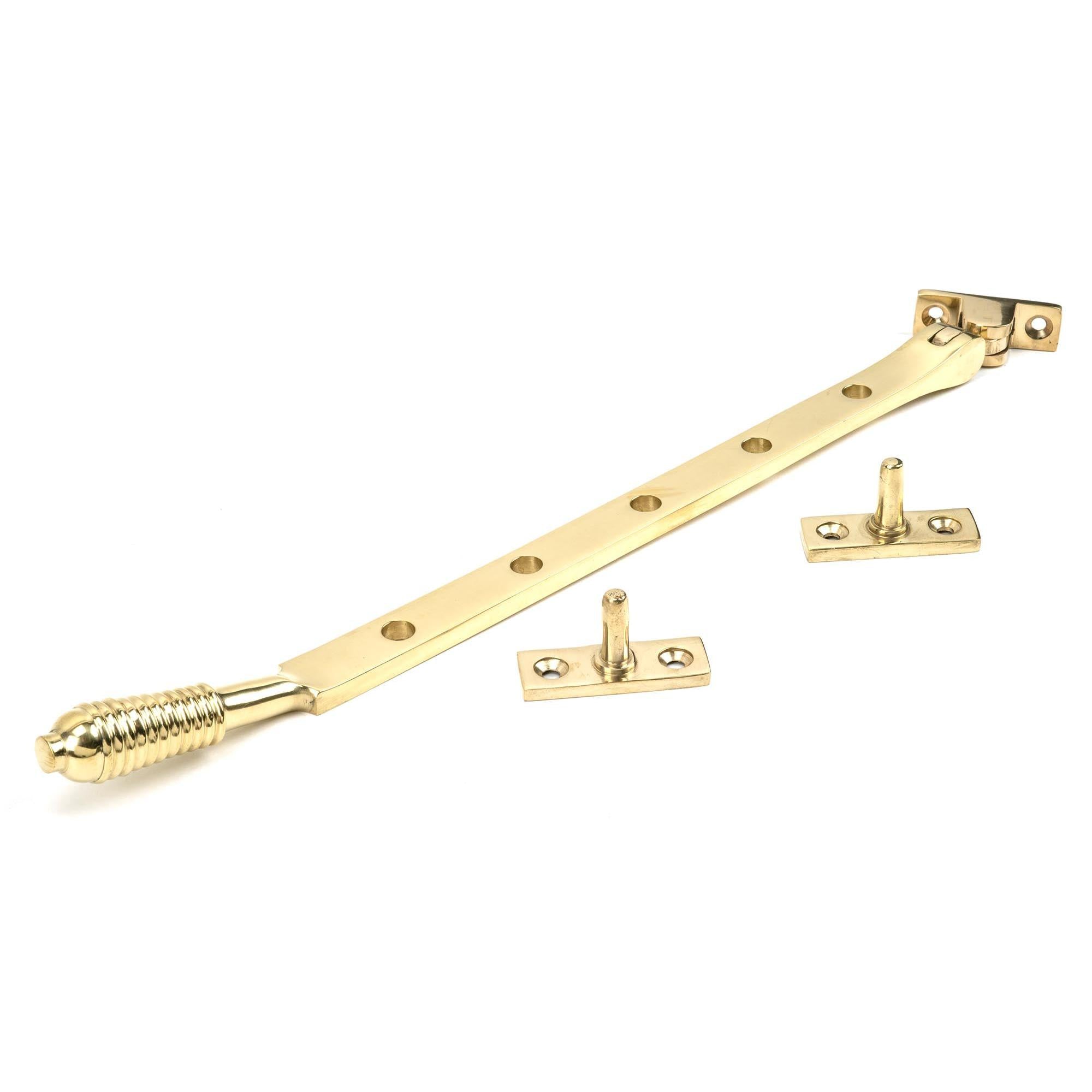 Polished Brass 12" Reeded Stay | From The Anvil - Stays - From The Anvil - Yester Home