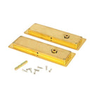 Polished Brass 175mm Art Deco Rectangular Pull - Privacy Set | From The Anvil-Cabinet Pulls-Yester Home
