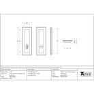 Polished Brass 175mm Art Deco Rectangular Pull - Privacy Set | From The Anvil-Cabinet Pulls-Yester Home