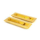 Polished Brass 175mm Plain Rectangular Pull - Privacy Set | From The Anvil-Cabinet Pulls-Yester Home
