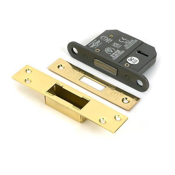 Polished Brass 2½" 5 Lever BS Dead Lock KA - Deadlocks & Deadbolts - From The Anvil - Yester Home