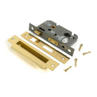Polished Brass 2½" Euro Profile Sash Lock - Euro Locks - From The Anvil - Yester Home