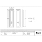 Polished Brass 250mm Art Deco Rectangular Pull - Privacy Set | From The Anvil - Cabinet Pulls - From The Anvil - Yester Home