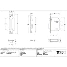 Polished Brass 3" 5 Lever BS Sash Lock KA - Sash Locks - From The Anvil - Yester Home