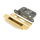 Polished Brass 3" 5 Lever BS Sash Lock KA - Sash Locks - From The Anvil - Yester Home