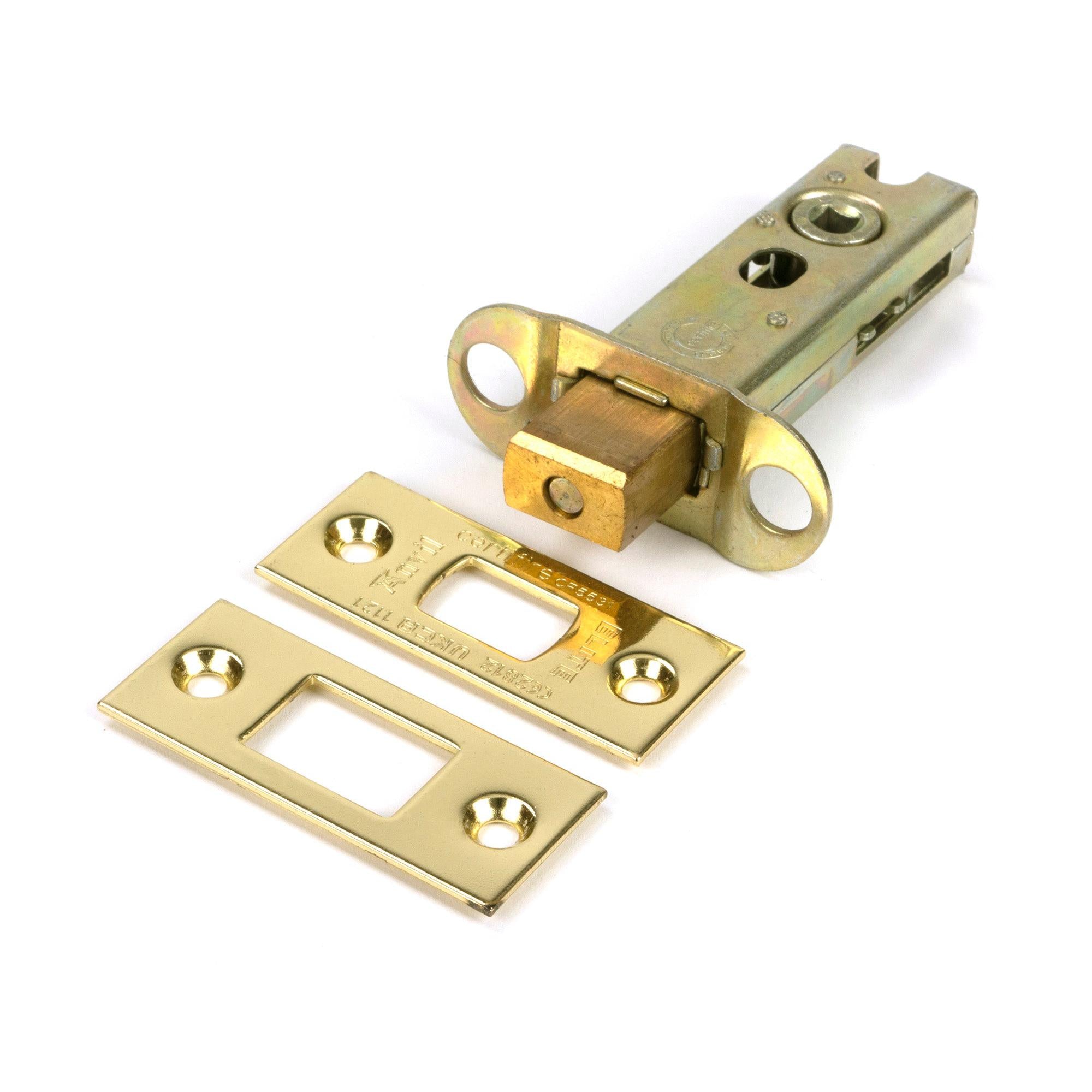 Polished Brass 3" Heavy Duty Tubular Deadbolt - Deadlocks & Deadbolts - From The Anvil - Yester Home