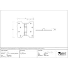 Polished Brass 4" x 2" x 4" Parliament Hinge (pair) ss | From The Anvil-Parliament Hinges-Yester Home