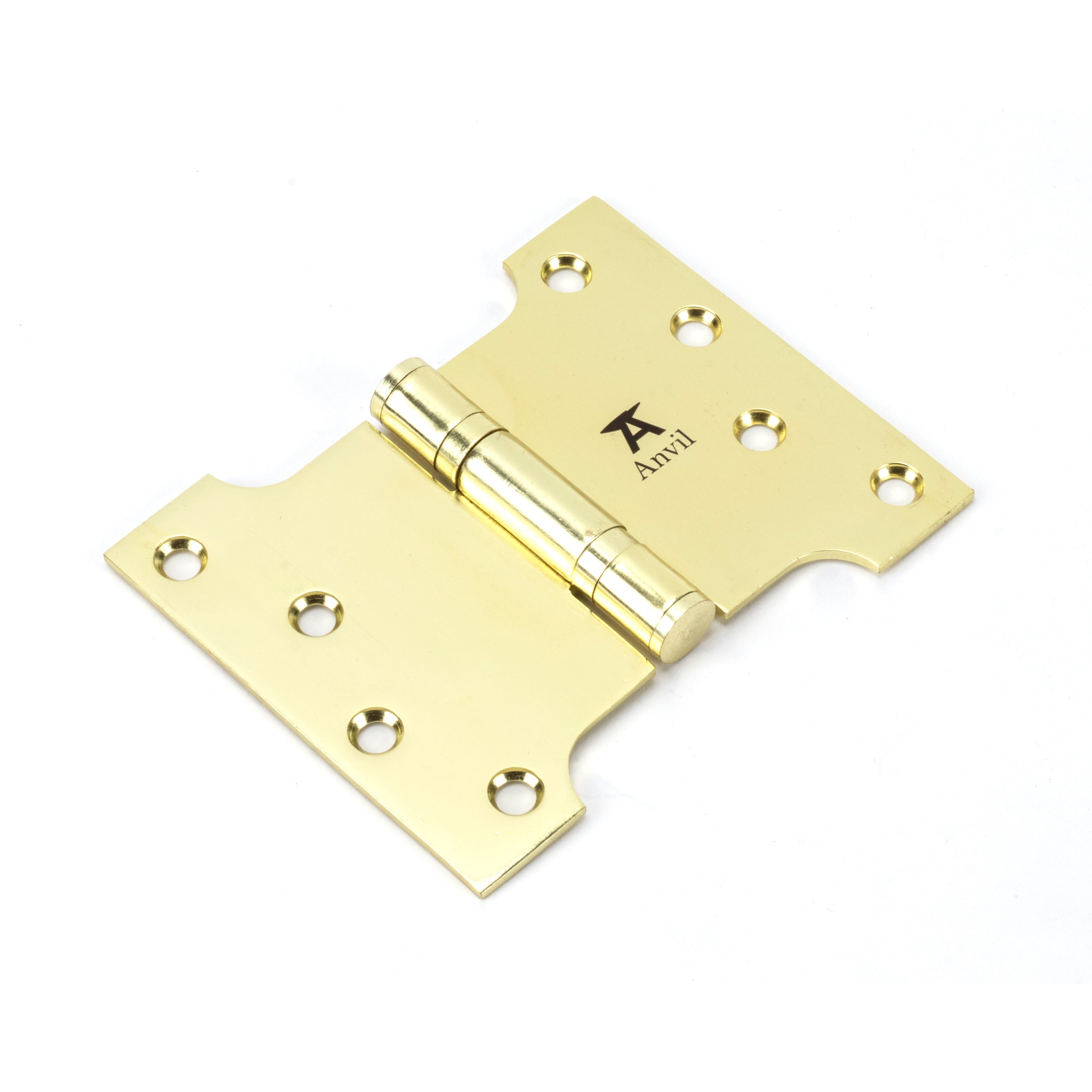 Polished Brass 4" x 3" x 5" Parliament Hinge (pair) ss | From The Anvil-Parliament Hinges-Yester Home
