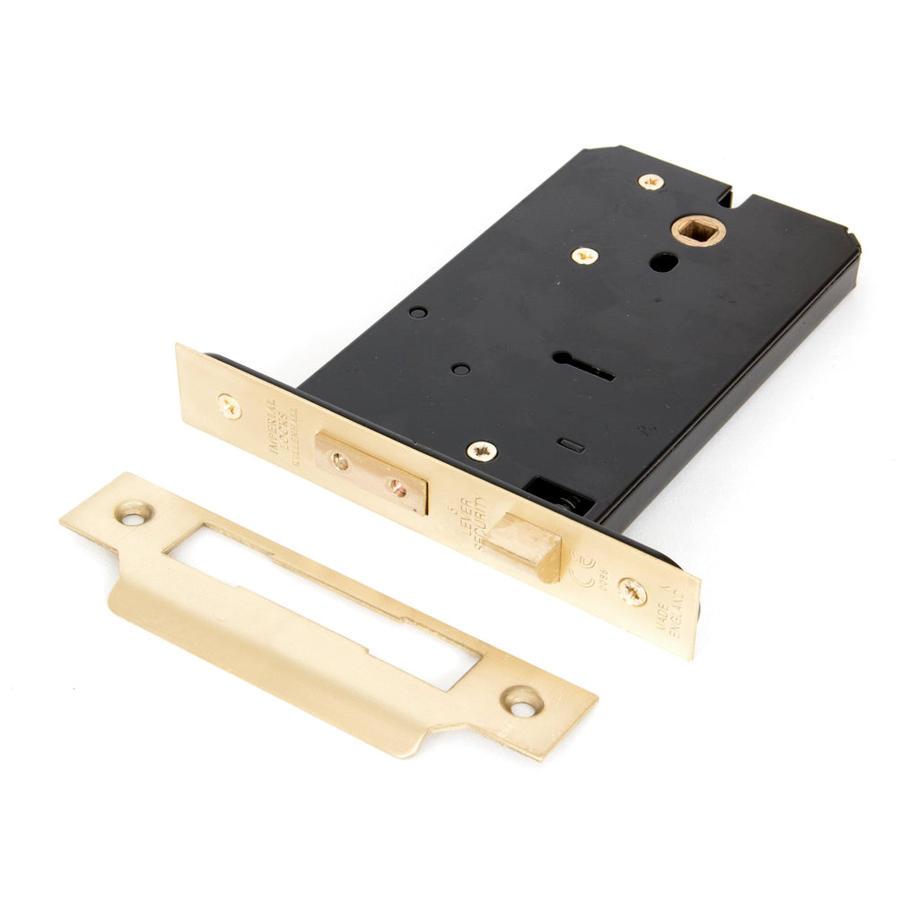 Polished Brass 6" Horizontal 5 Lever Sash Lock | From The Anvil-Horizontal Locks-Yester Home