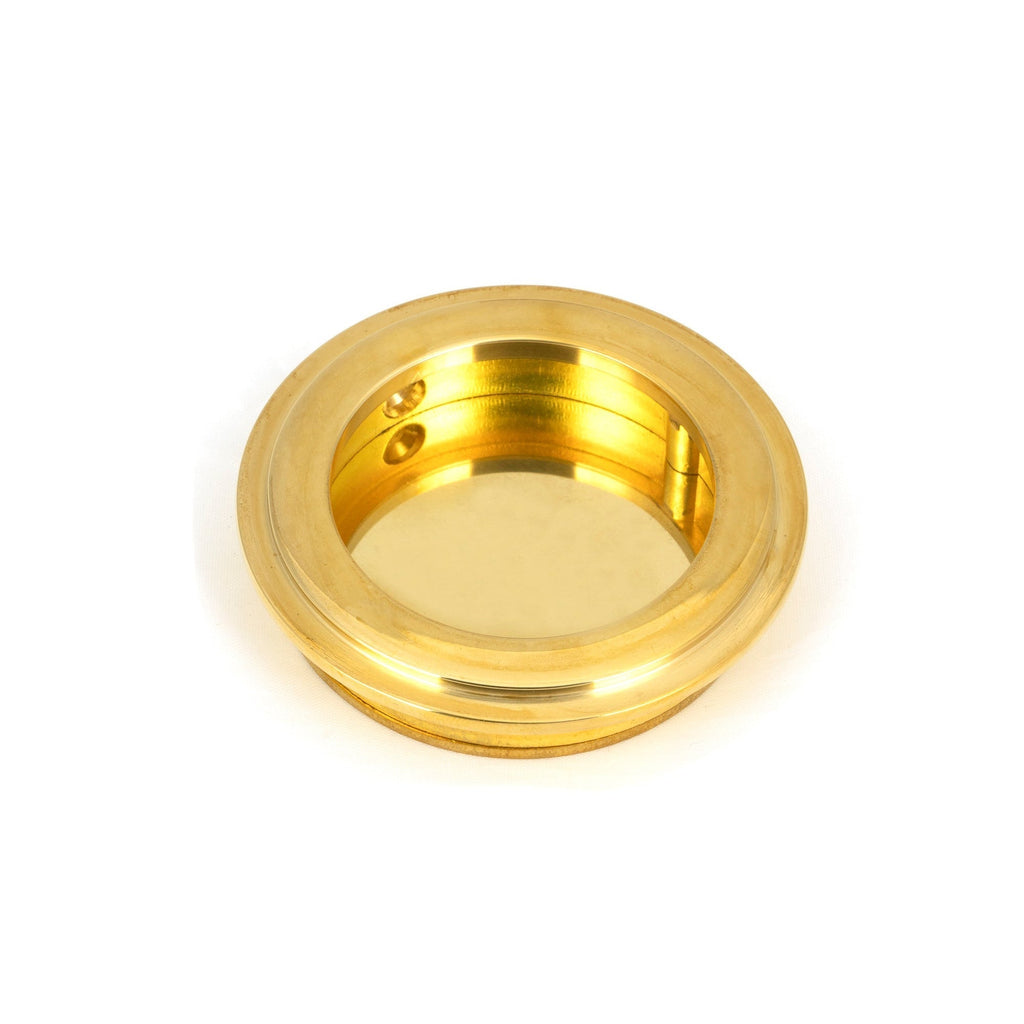 Polished Brass 60mm Art Deco Round Pull | From The Anvil-Cabinet Pulls-Yester Home