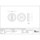 Polished Brass 60mm Art Deco Round Pull - Privacy Set | From The Anvil - Cabinet Pulls - From The Anvil - Yester Home