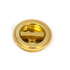 Polished Brass 60mm Art Deco Round Pull - Privacy Set | From The Anvil-Cabinet Pulls-Yester Home